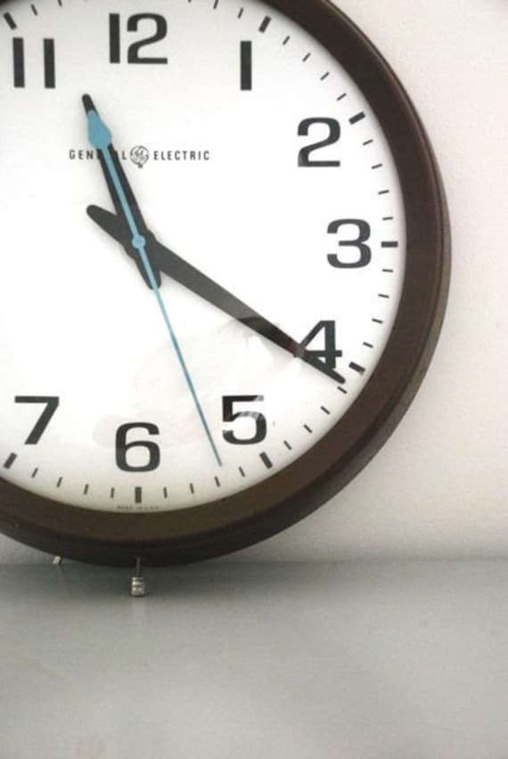 Vintage Lathem School Classroom Industrial Wall Electric Clock