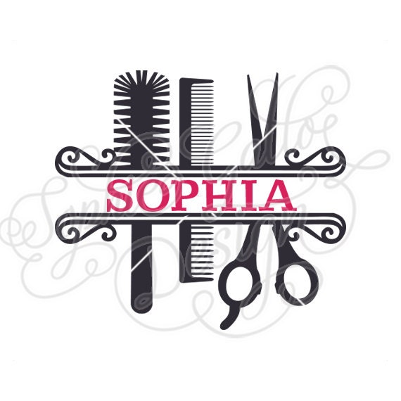 Hairstylist Split Monogram SVG DXF PNG Eps digital download