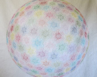 Colorful Wholecloth Quilt- rainbow optical illusion quilt