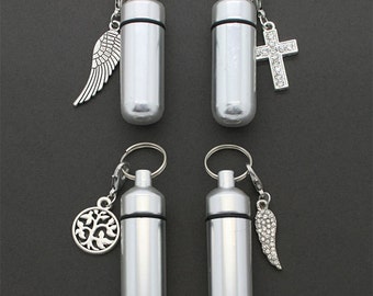 Four Pack - Cremation Urn - Ashes Holder - Ashes Vial - Key Chains - Funeral Memorial - Cremation Jar - Cremation Jewelry