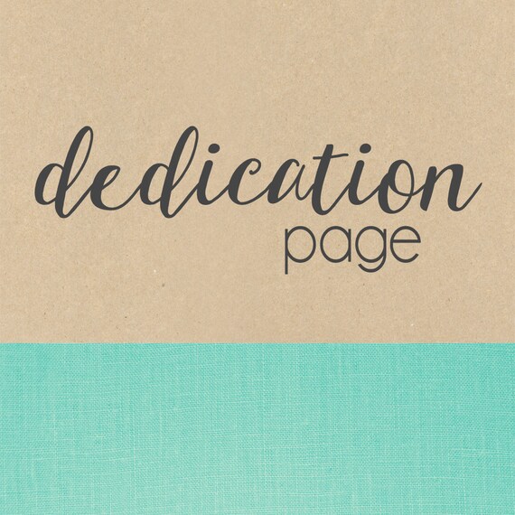 DEDICATION page// baby book baby gift add on page baby