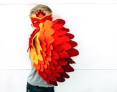 Childrens Fire bird Costume, Phoenix Costume, Bird Wings and Mask Kids Halloween Dress up Toy, Girls and Boys, Toddlers