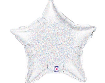 Silver Star Balloons, Balloon, Foil Balloon, Large Balloon, 21" Balloon, Birthday, Party