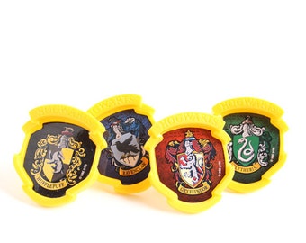 Harry Potter Cupcake Toppers, Hogwarts Cupcake Toppers, Hogwarts Houses Cupcake Decorations, Harry Potter Party