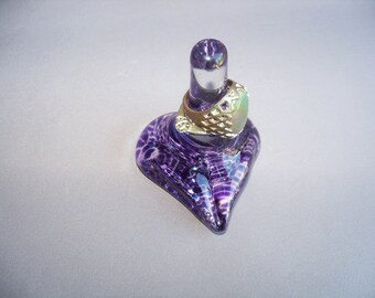 Hand Blown Art Glass Heart Shape Ring Holder