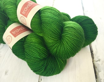 Pure Merino hand dyed sock yarn - Jazz Age green