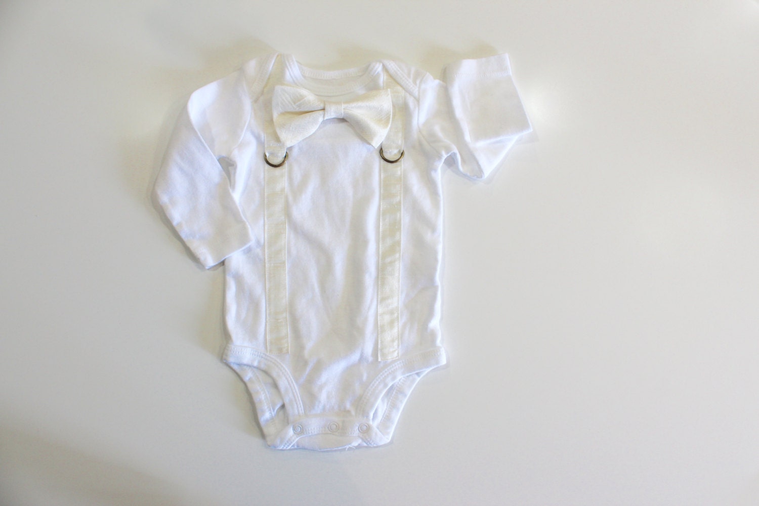 Baby Boy Silk Baptism / Christening Outfit. All white and gold