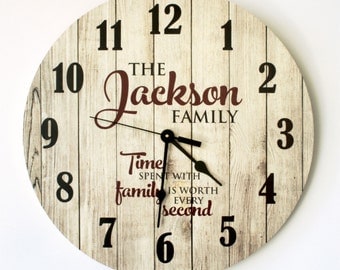 Personalized Rustic Clock 18 Inch Diameter by MRC Wood Products