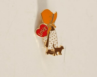 Bague Holly Hobbie Vintage Années 70 - Neuve Dans Son Emballage, Modèle Tenue Bleue