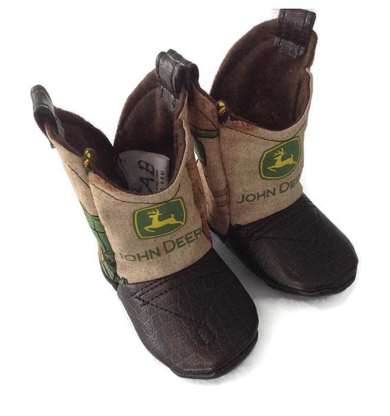 Handmade Baby John Deere Cowboy Boots with leather Newborn by 2Fab