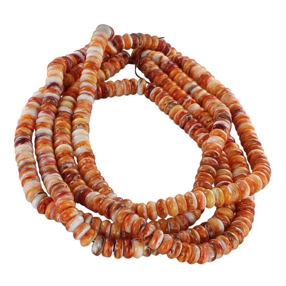 SPINY OYSTER BEADS Rondelles Orange 10mm 16 New by NewWorldGems