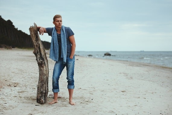 Mens Scarf | Blanket Scarf | Large Scarf | Mens Linen Scarf | Melange Scarf | Scarf For Him | Scarf | Gift For Men
