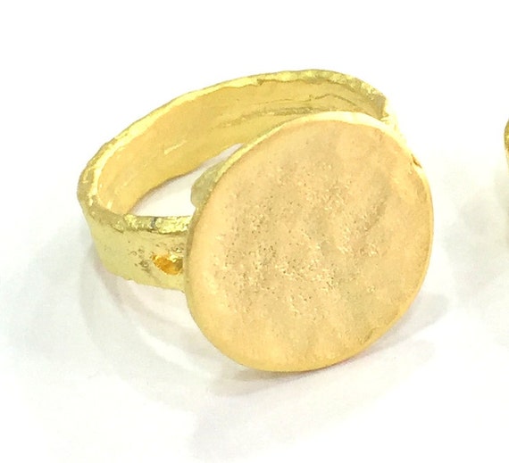 Gold Plated Ring Blank Ring Settings Ring Bezel Base Cabochon