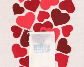 Large Felt Hearts // Felt-Fetti by Benzie // Heart Die Cuts, Valentine Party, Heart Garland, Heart Crafts, Felt Shapes, Big Felt Hearts