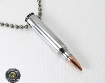 Bullet Necklace - Nickel .223 Bullet Charm / Pendant