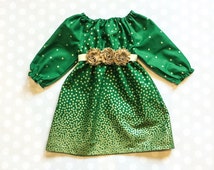 green and gold christmas outfit
