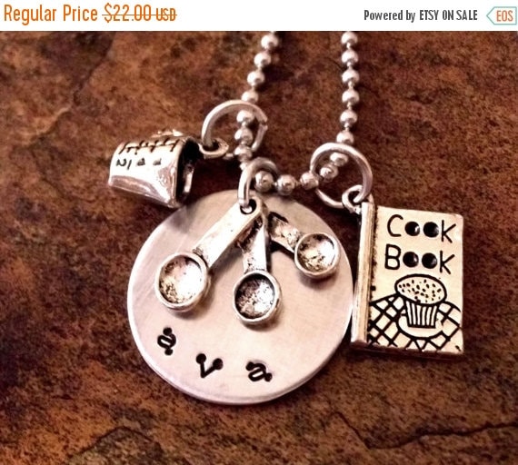 ON SALE Cooking Jewelry, Personalized Jewelry, Hand Stamped Jewelry