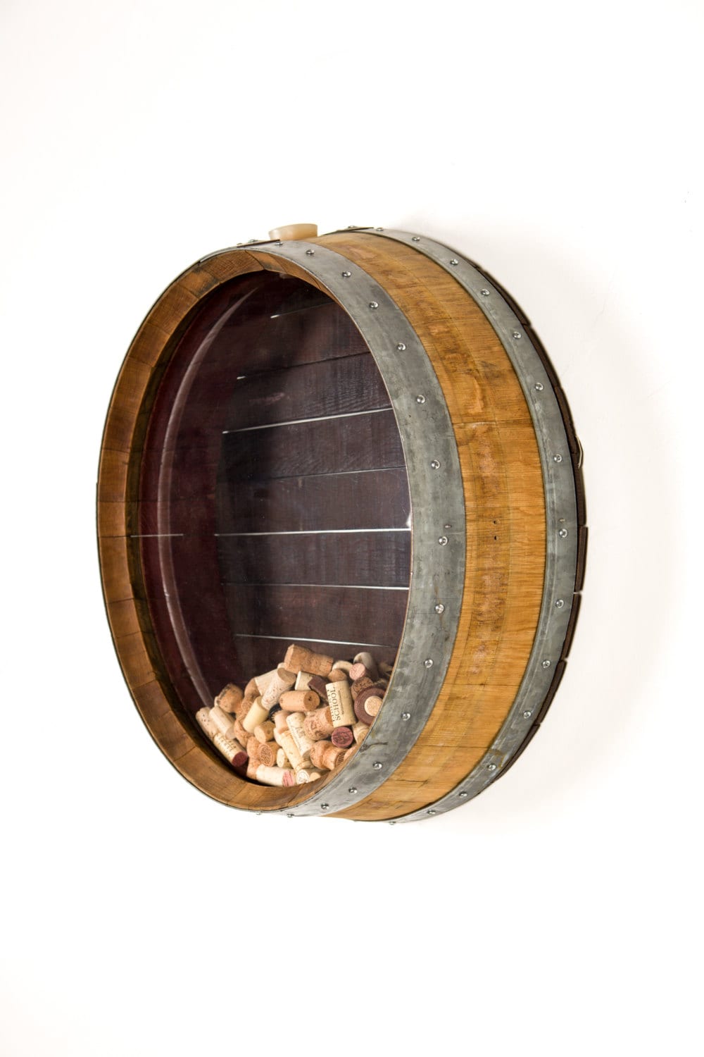 Wall Mounted Wine Barrel Cork Display BARREL ART
