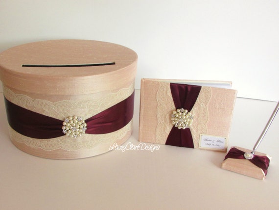 Wedding Card Box and Guest Book Set Money Box Card Holder