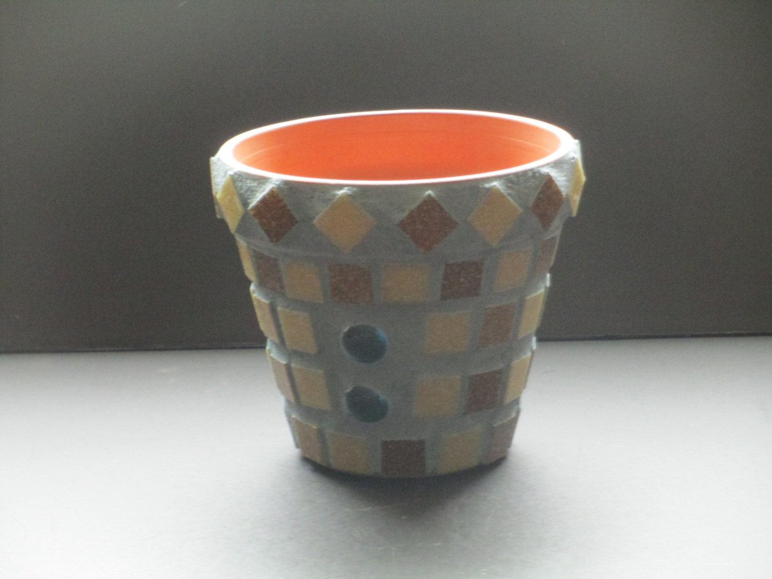 Mosaic clay pot by SassyGlass2005 on Etsy