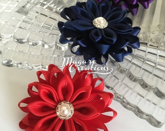 Kanzashi hair clipsflower hair clipsgirl by MagaroCreations