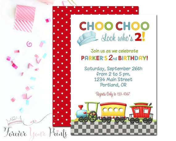 Printable Train Birthday Invitation, Train Birthday Party Invitation, Boys Birthday Invitation, Train Party Invite, Boys Birthday Invites Il_570xn