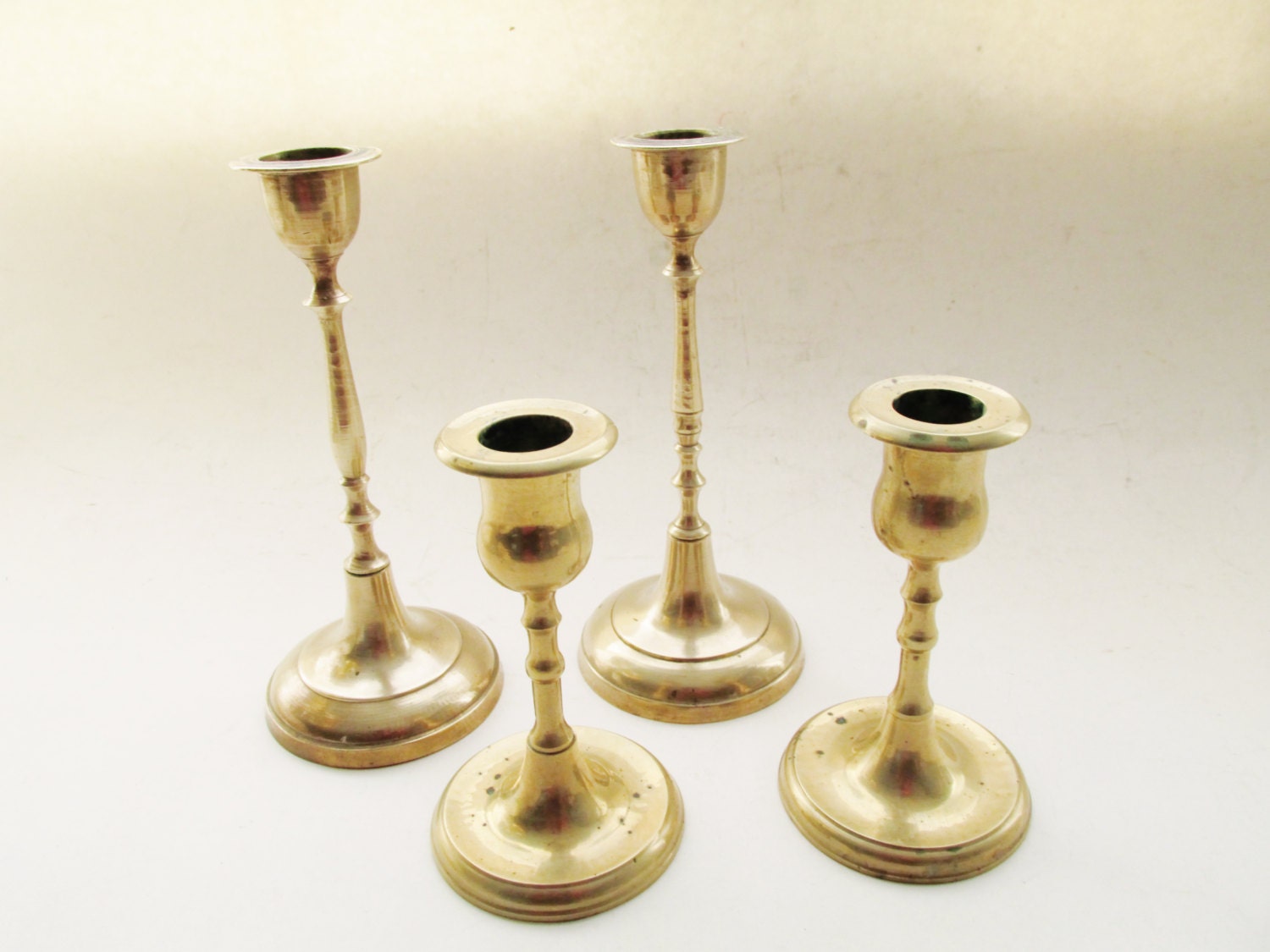 Vintage Candlesticks Swedish Brass Candle Holders Brass