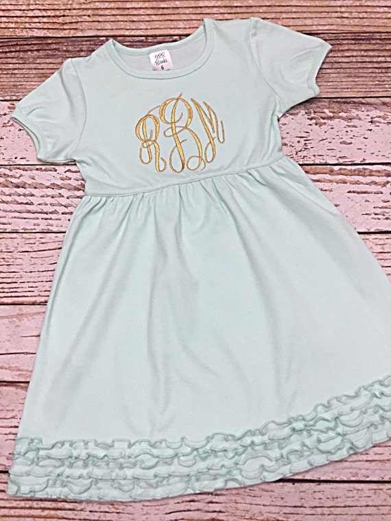 Monogram Dress Girls Dress Baby Girl Dress by BIndulgedBoutique
