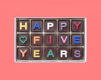 Happy 1 Year Large Milk Chocolate Letters First 1st Fun