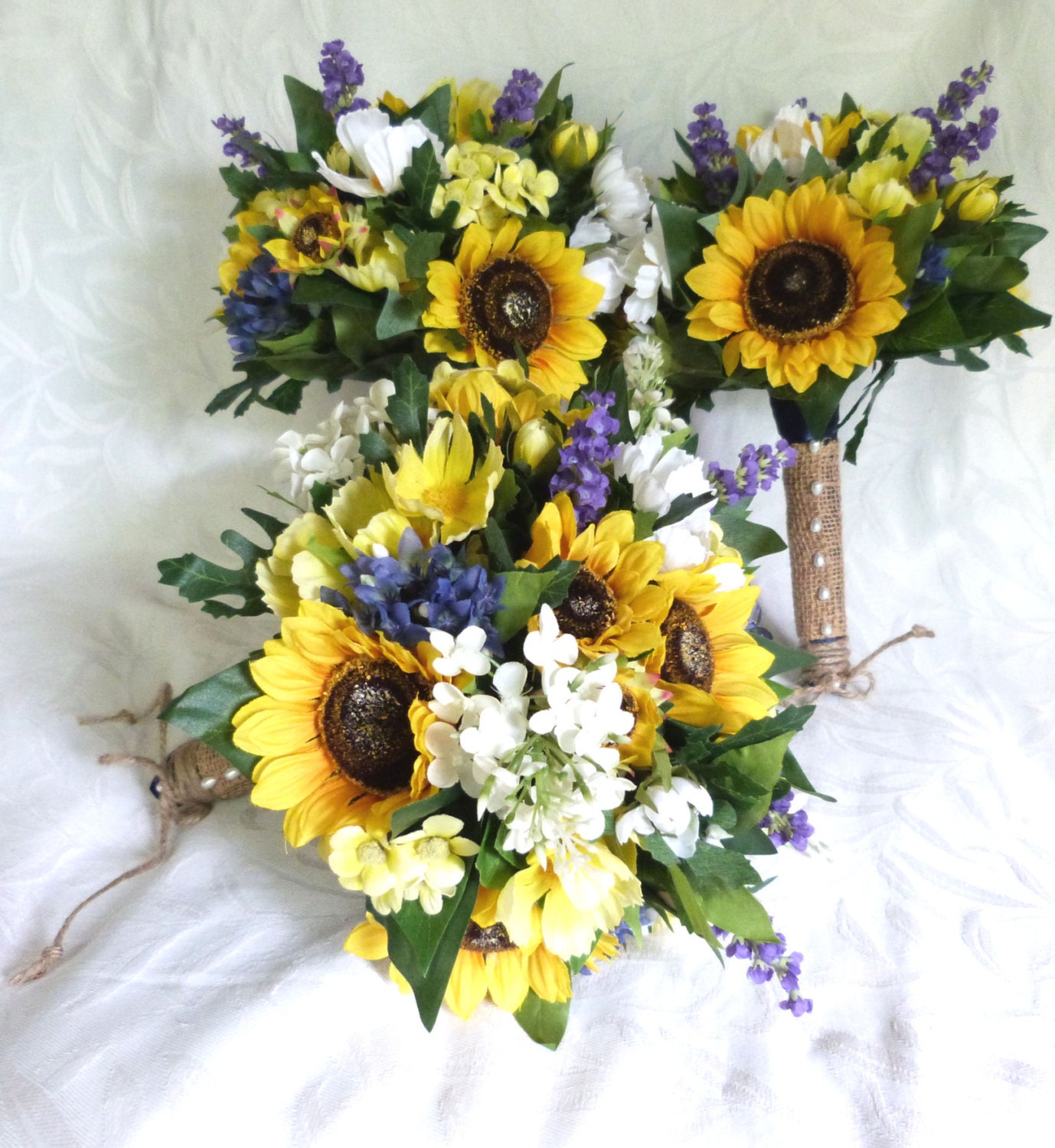 Reserved Sunflower and lilac Bouquet set