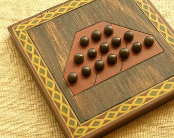 ANCIENT BOARD GAME Woodwork Art Handmade Decoration by kurna