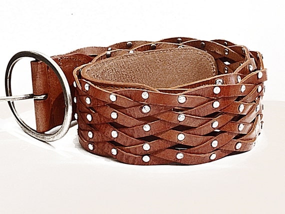 Women Boho Wide Disc Concho Faux Leather Belts Aesthetic Grunge Waist Belt Y2k Vintage Accessories