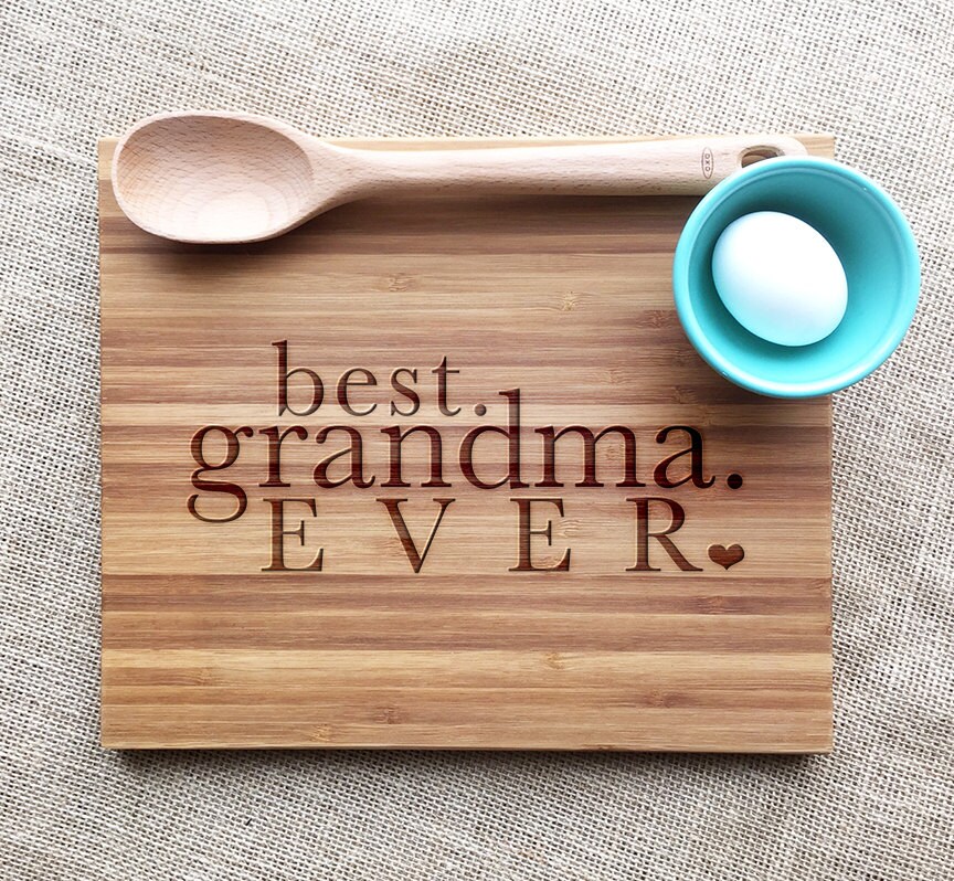 Best. Grandma. EVER. Cutting Board Gift For Grandparents