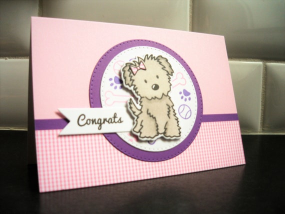 New Puppy Card Congratulations on Your New Dog by apaperaffaire