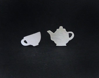 TeaPot Earrings - Teacup Earrings - Sterling Silver Tea Jewelry - Tea Earrings - Alice in Wonderland Earrings - Tea Party Gifts