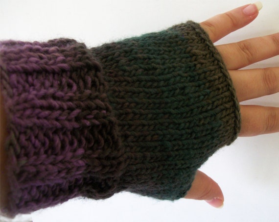 Knitting Pattern: One Skein Easy Ribbed Fingerless Gloves Pattern 2 Versions ...