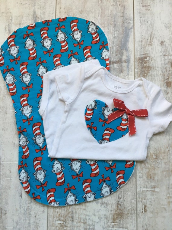 Dr Seuss Baby Set Cat in the Hat Baby Shirt and by BrikayDesigns