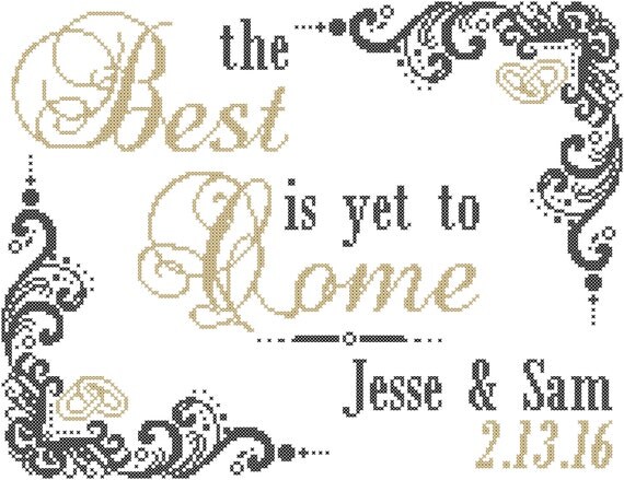 The Best is Yet To Come Modern Wedding/Anniversary Cross