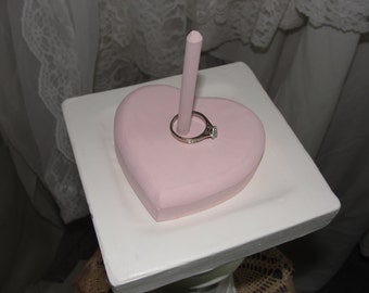 Shabby pink ring holder, shabby cottage, pink chic