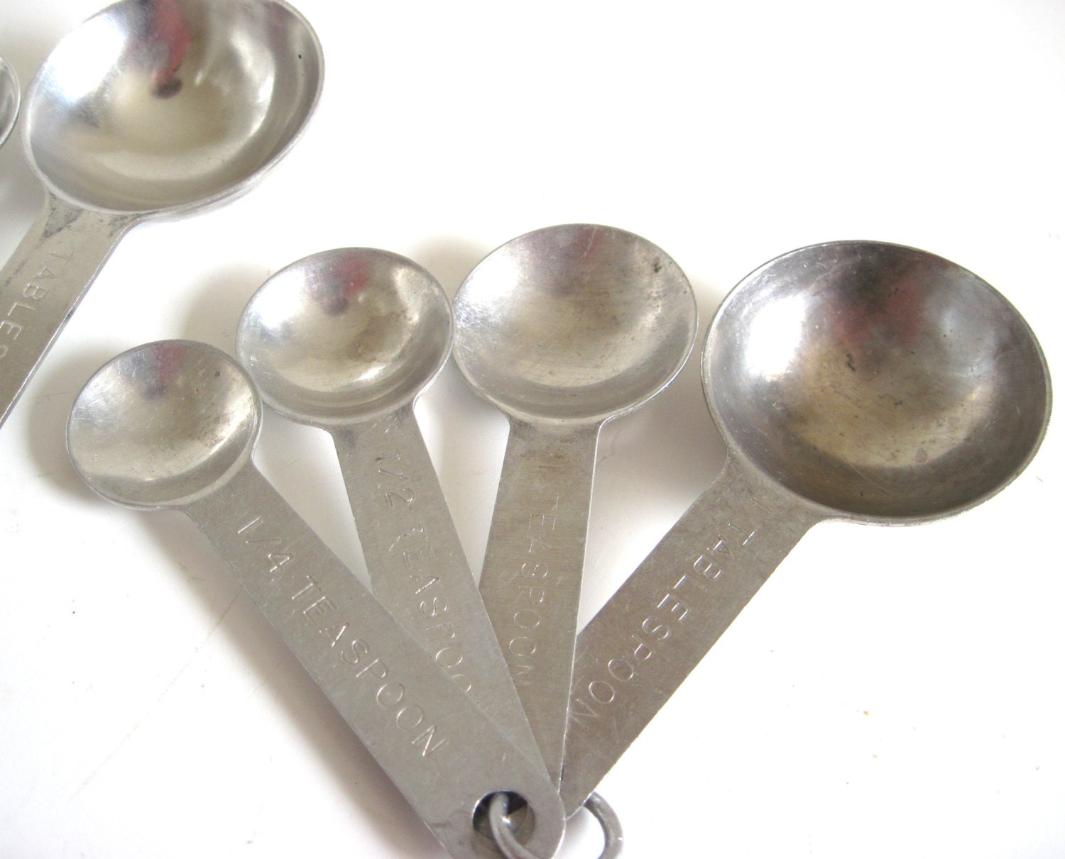Metal Measuring Spoons Sets Vintage Aluminum Round Kitchen