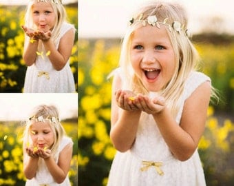 New! The { Vivian } gold leaf flower crown, Valentines headband, flower crown, baby girl headband, flower girl headband