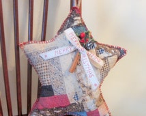 Vintage Quilt Christmas Star, Handmade Star from Quilt with ...
