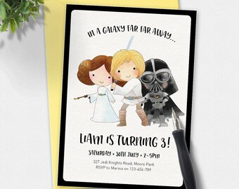 Star Wars Birthday Invitation, Star wars invitation, kids invitation, Custom invitation, party invitation, superhero birthday, printable