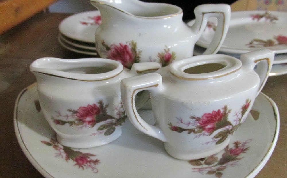 Vintage Miniature Dinnerware Porcelain Serving Set Made in