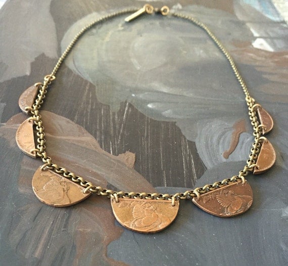 Short Scalloped Coin Necklace jewelry all metal scallop