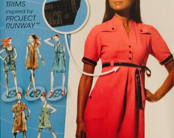 Simplicity 0591, Size 12-14-16-18-20, Misses' Dress with Bodice Variations Pattern, UNCUT, 2009, Project Runway, Sundress, Sleeve Variations