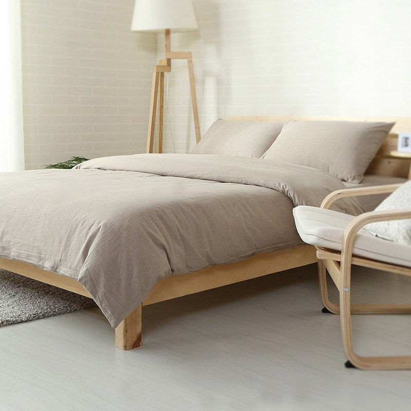 Duvet cover Taupe Gray color pure Linen Flax Washed Softened