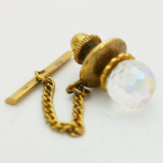 Disco Ball Tie Tack Aurora Borealis Tie Tack Vintage Men's