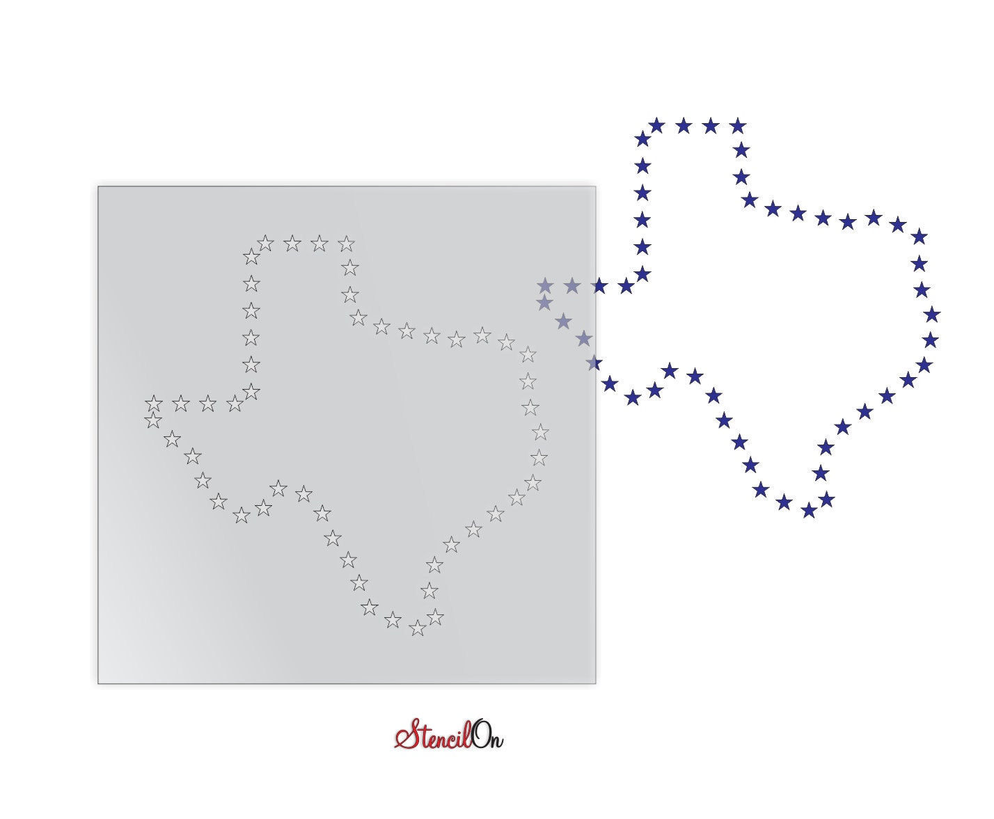 Texas Stars Outline Craft and Wall Stencil Reusable by StencilOn