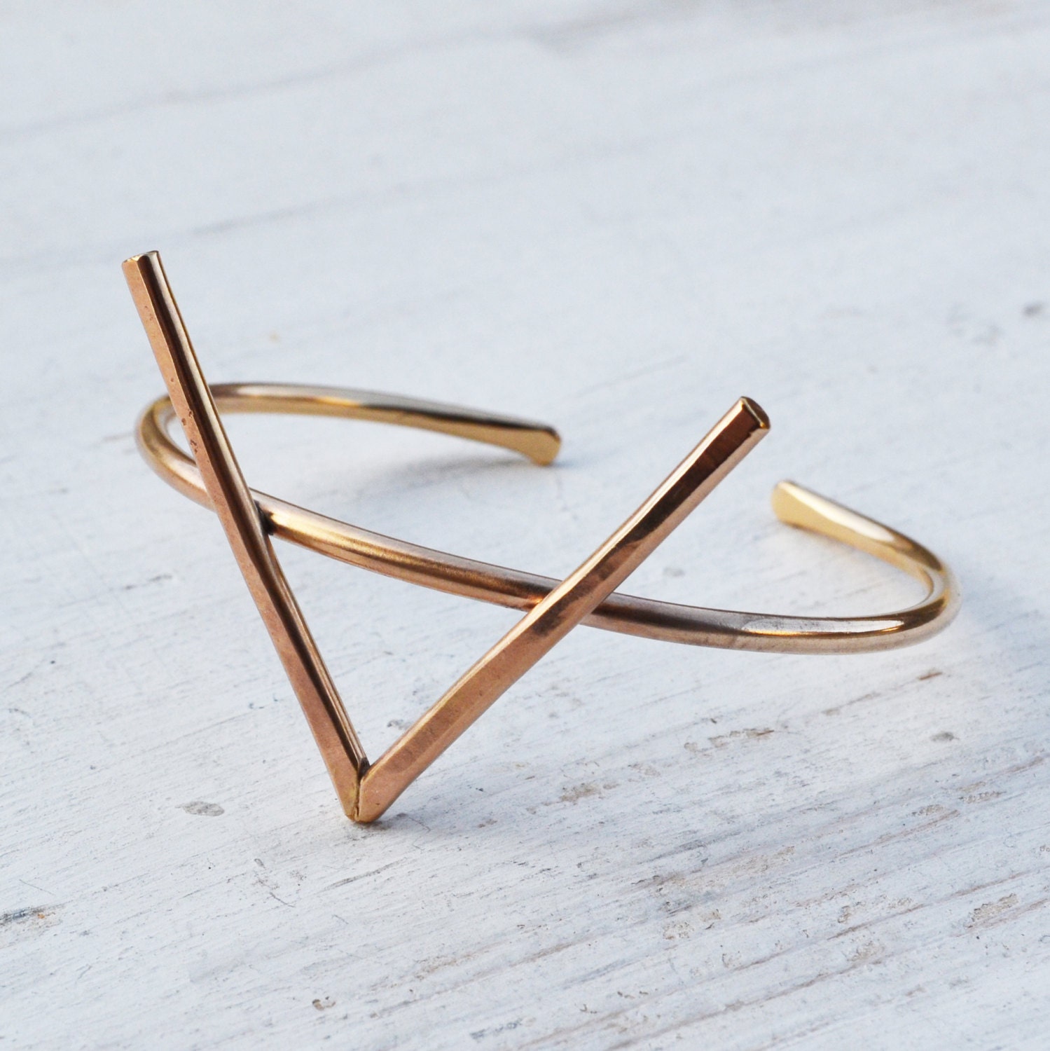 V Cuff Bracelet Gold Chevron Cuff Adjustable Arm Cuff